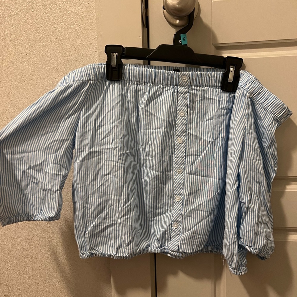Blue off shoulder top